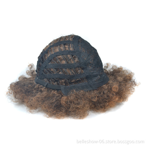 Hot sell wholesale synthetic black micro-rolled wig  African women high temperature silk fiber short wig